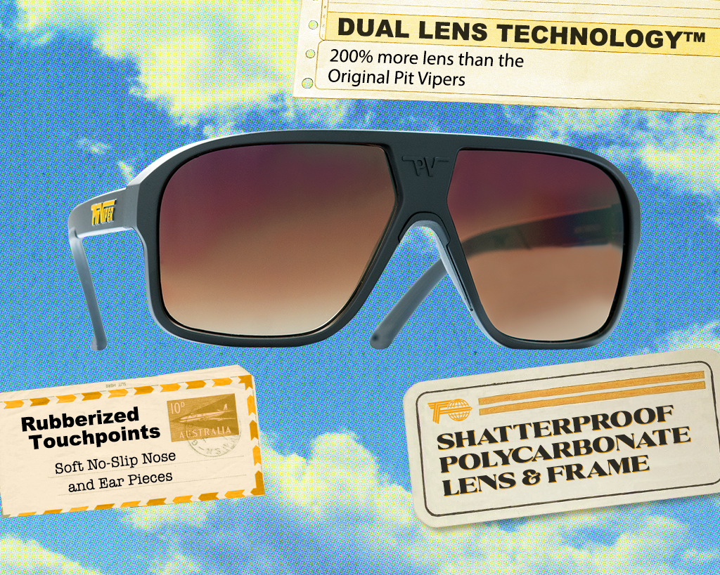 / Brown Fade | The Exec Flight Optics with a brown fade lens from Pit Viper Sunglasses