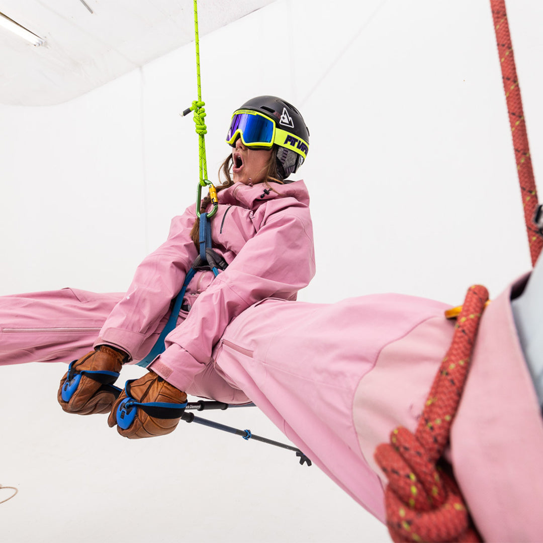 Large / Smoke | Woman repelling wearing The French Fry Goggles from Pit Viper Sunglasses