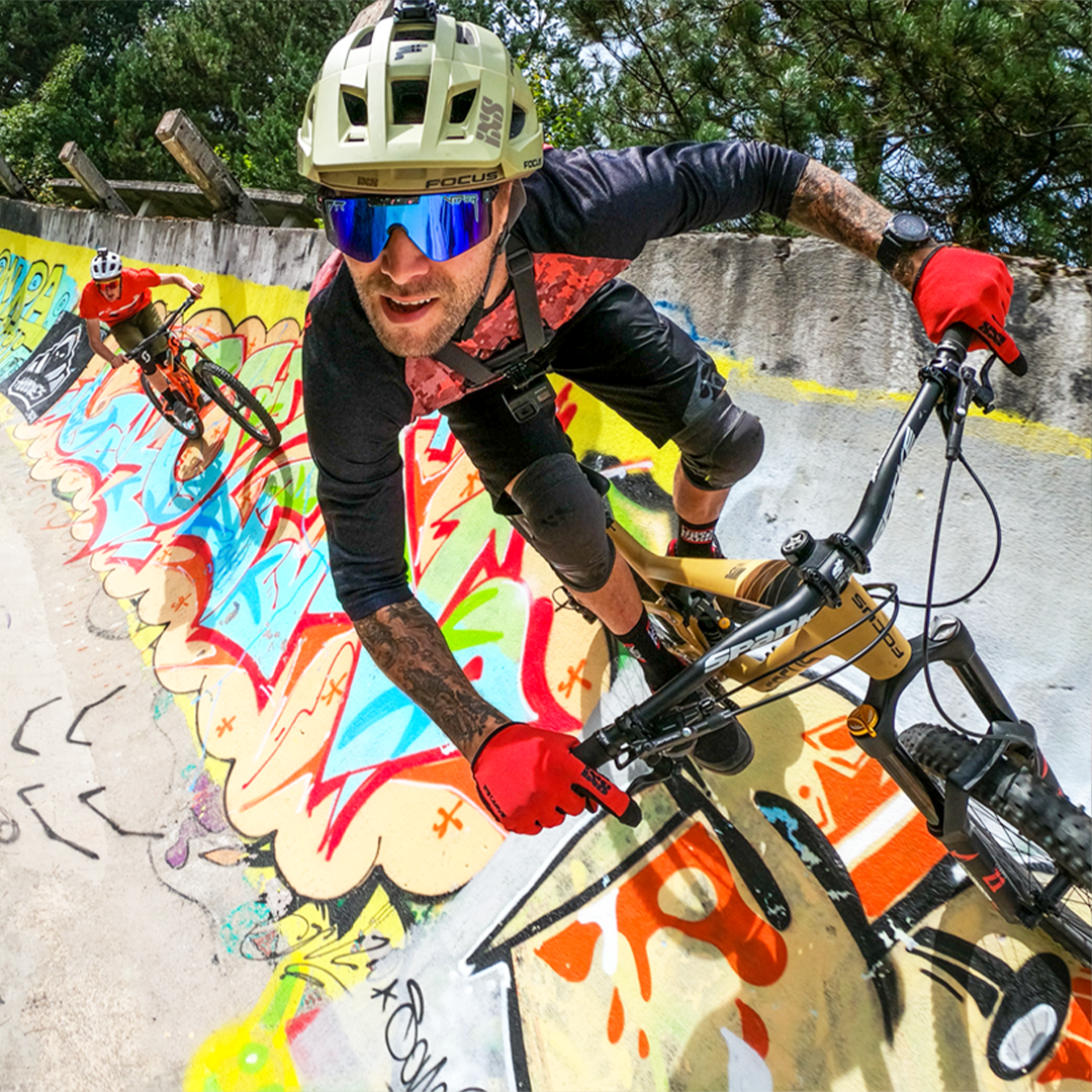 / Z87+ Blue | Man riding a bike wearing Pit Viper Sunglasses