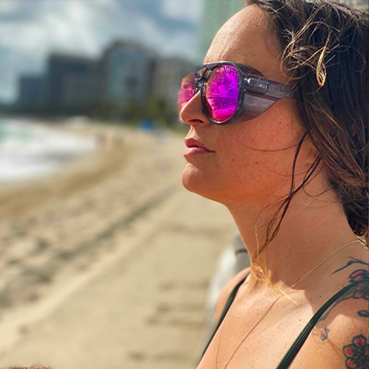 / Polarized Z87+ Purple | The Smoke Show Exciters with a Polarized Z87+ Purple lens from Pit Viper Sunglasses