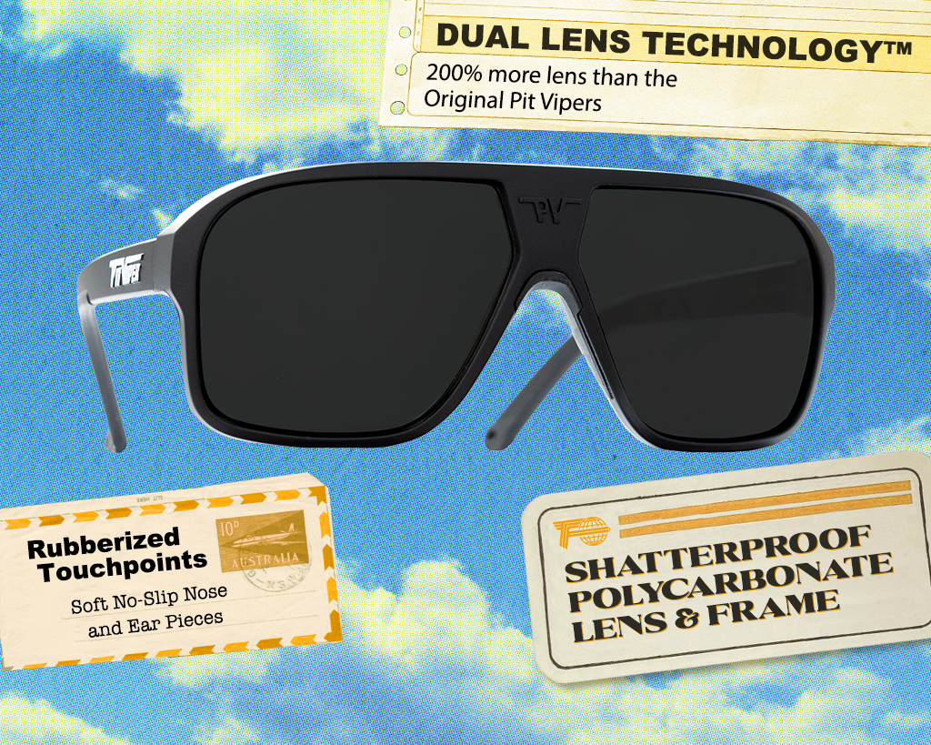 / Polarized Smoke | The Exec Flight Optics with a polarized smoke lens from Pit Viper Sunglasses
